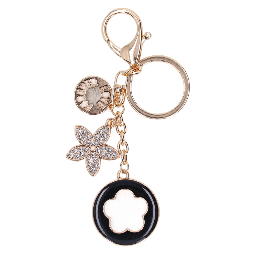 Car Keychain Beautiful Practical Exquisite Appearance Fashionable Five Leaf Clover Keychain for Decoration GiftsBlack