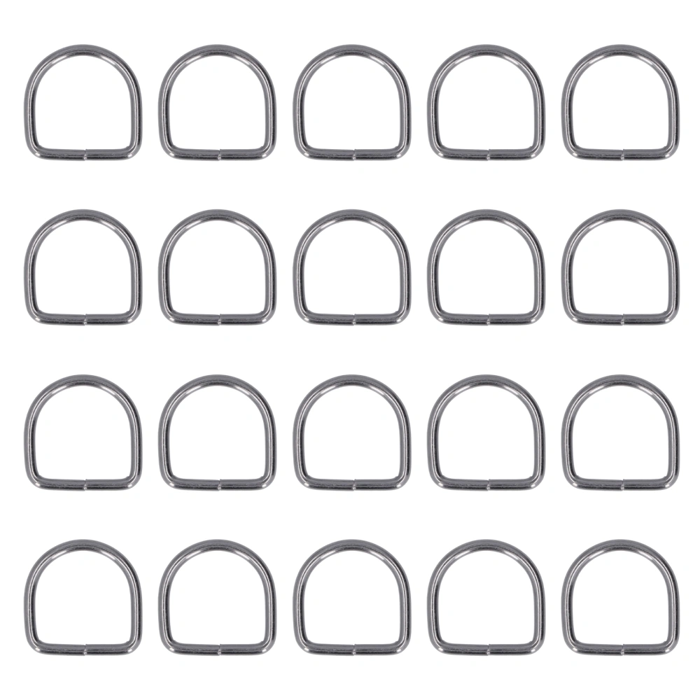 20Pcs D Rings Durable Fadeless Glossy Exquisite Wide Application High Hardness Metal D Rings for DIY Bag BackpackGray 3.2x25x25mm