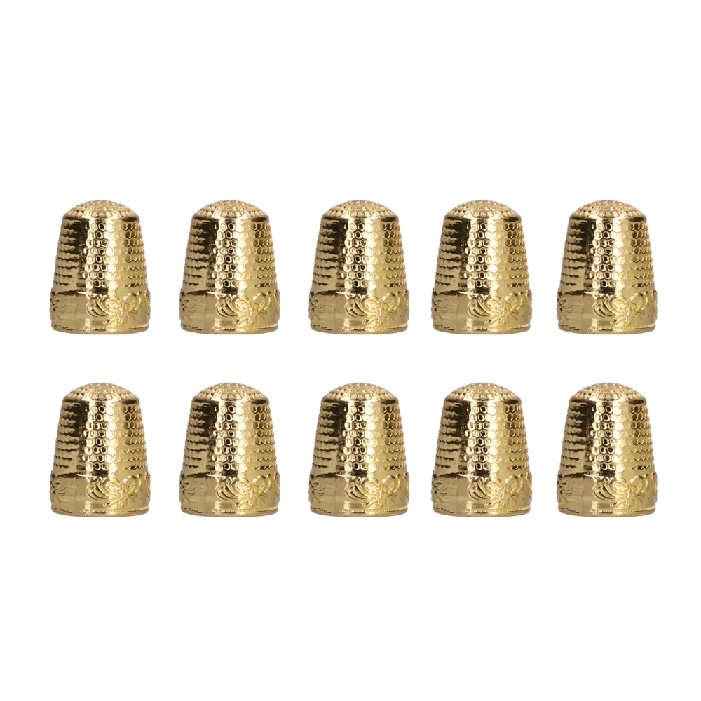 10PCS Sewing Thimble Prevent Needle Slip Abrasion Resistance Antirust Durable Finger ThimbleGold