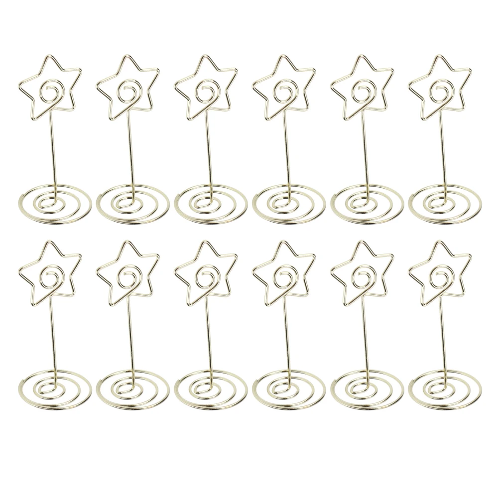 12 Pcs Memo Folder Golden Star Desktop Round Note Holder Folder Wedding Card Holder