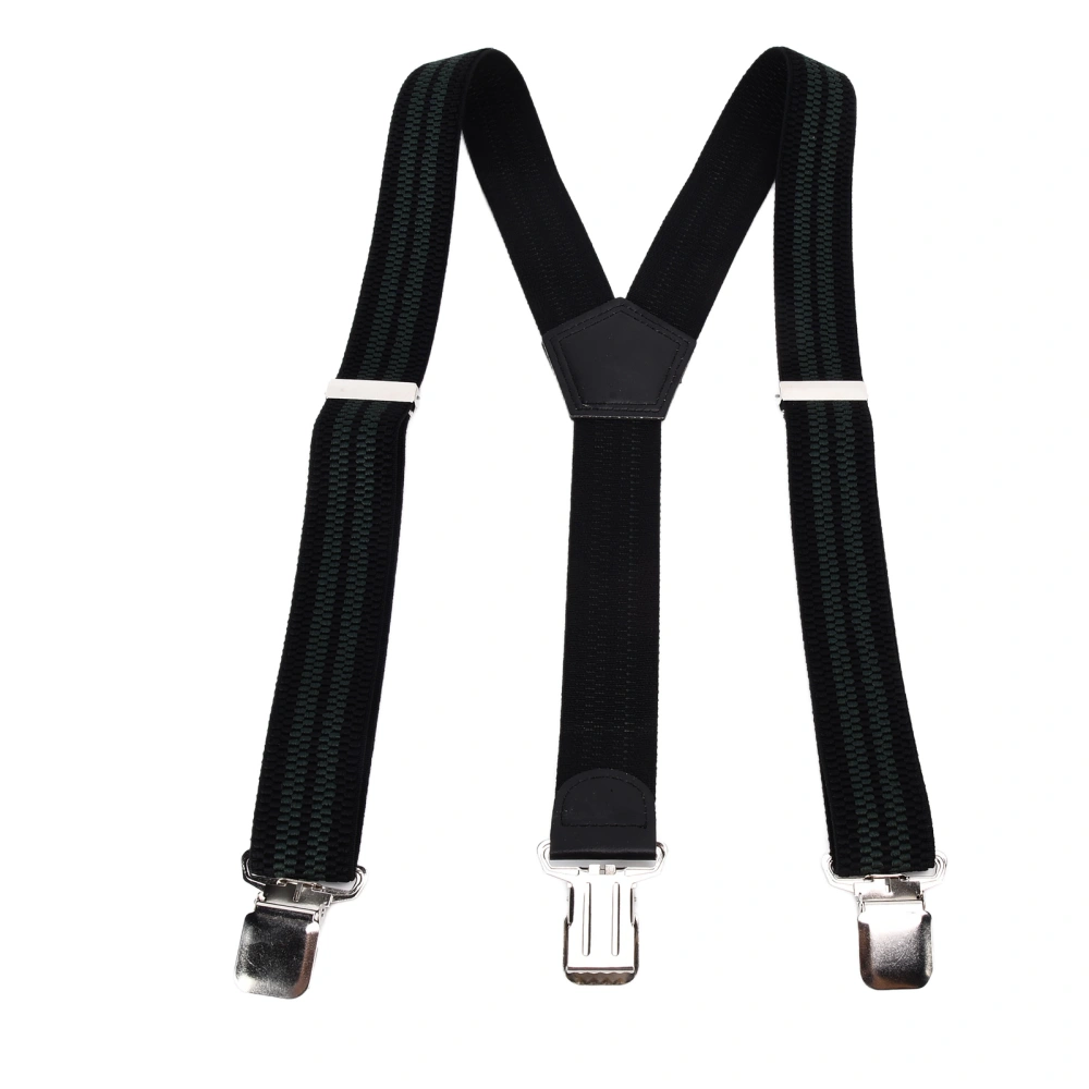 Mens Suspenders Strong Fixability Adjustable Beautiful Practical Fashionable Metal Clip Wide Suspenders for Formal PartyGreen