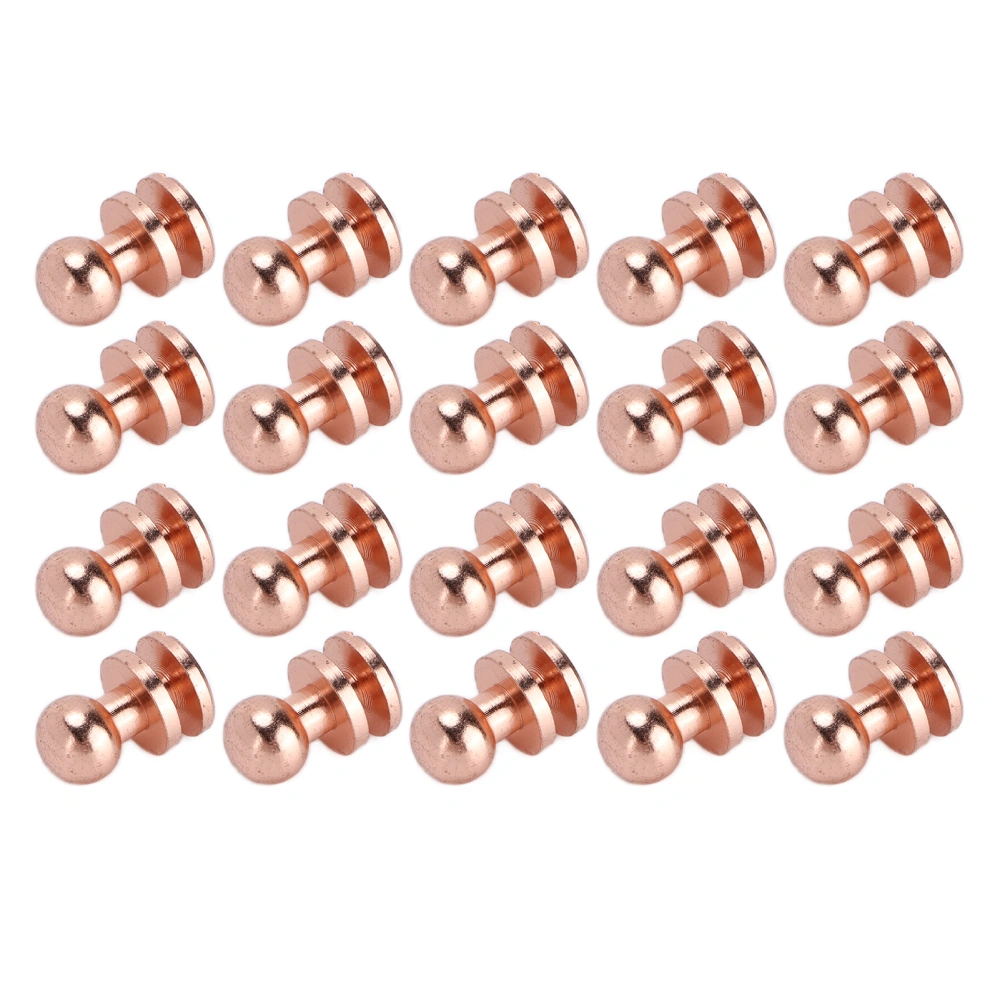 20set Brass Rivets Anti Oxidation Rose Gold Luggage Hardware Accessories for Purse Handbags ShoesLst7x6mm