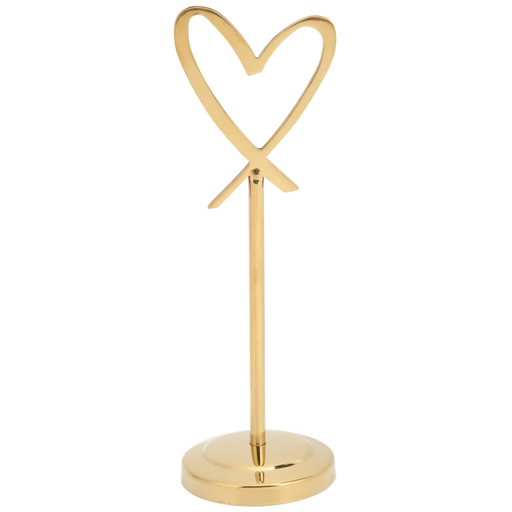 Table Number Holder HeartShaped Multipurpose Durable Name Card Clips for Wedding Party Office(Gold )