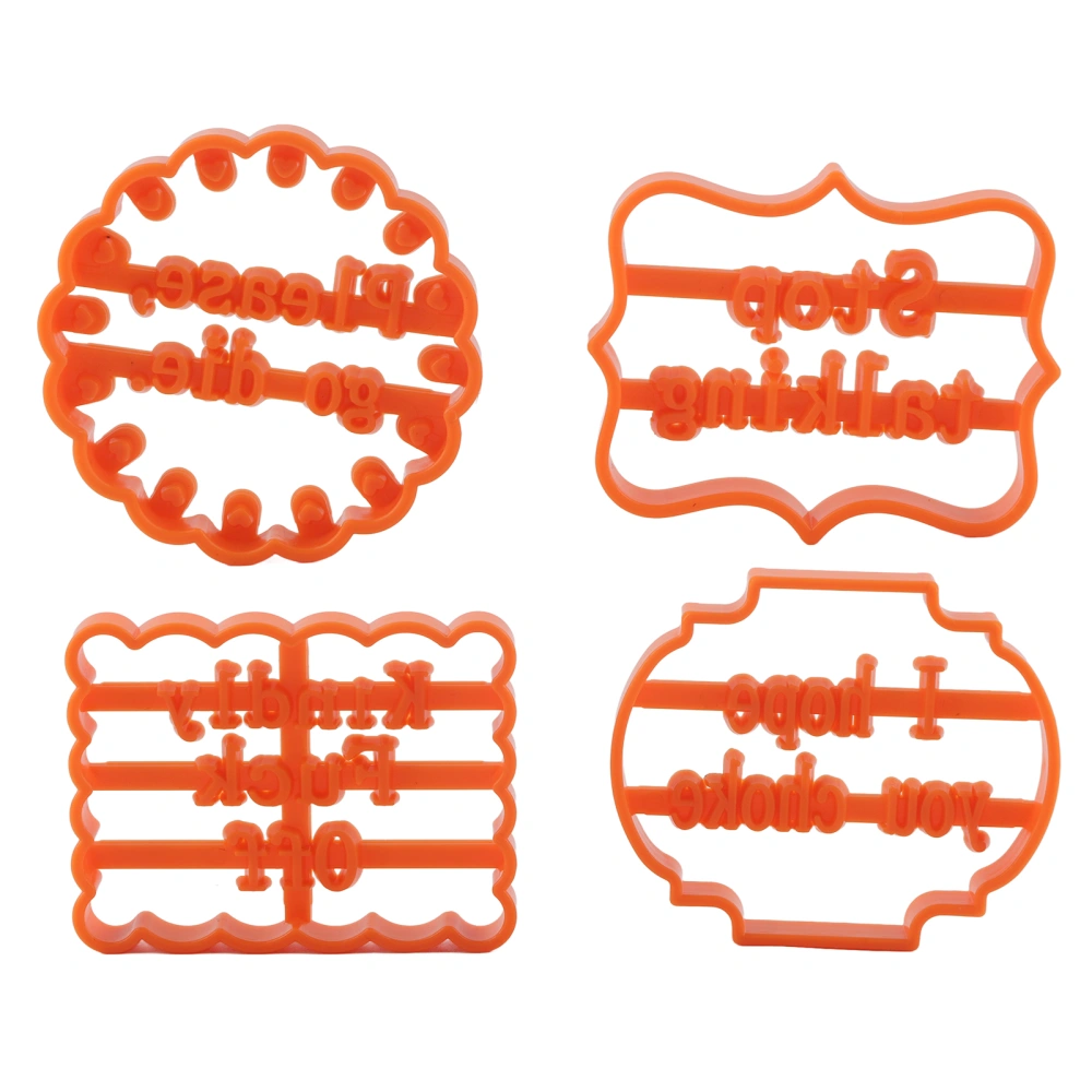 4Pcs Cookie Moulds Sturdy Durable Safe Easy Convenient DIY Funny Cookie Cutter Set for Kids