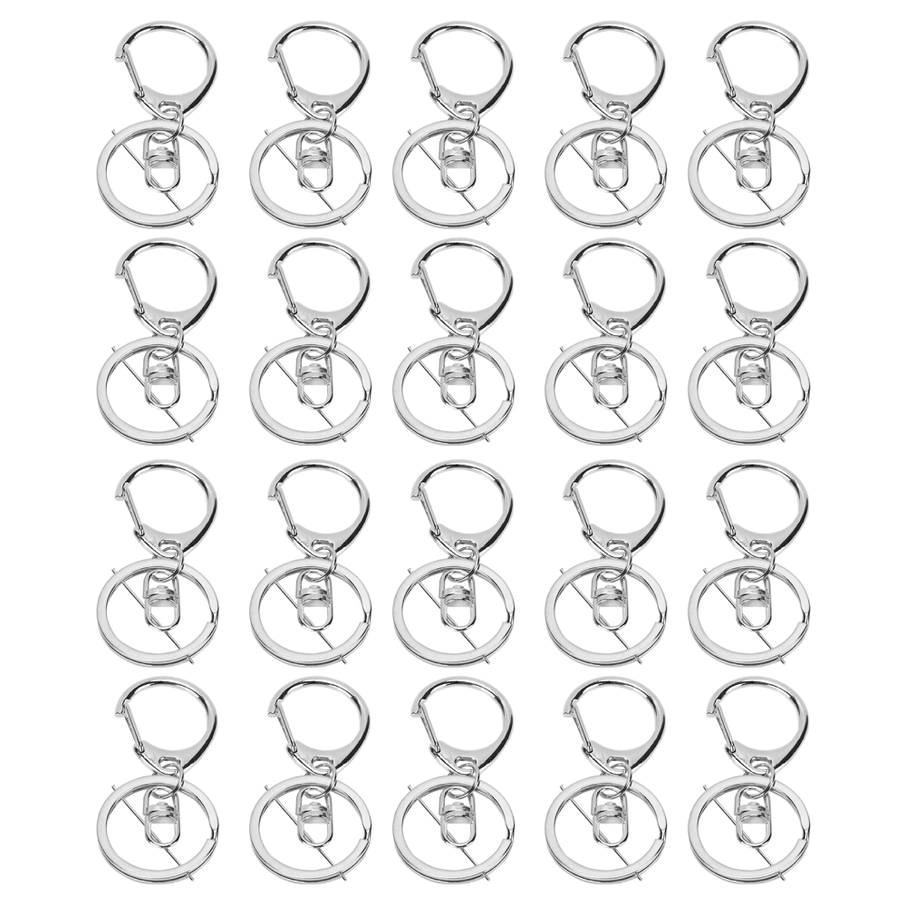 20pcs Keychain Clip DIY Jewelry Buckle Zinc Alloy D‑Shaped Buckle Car Swivel Clips Hook