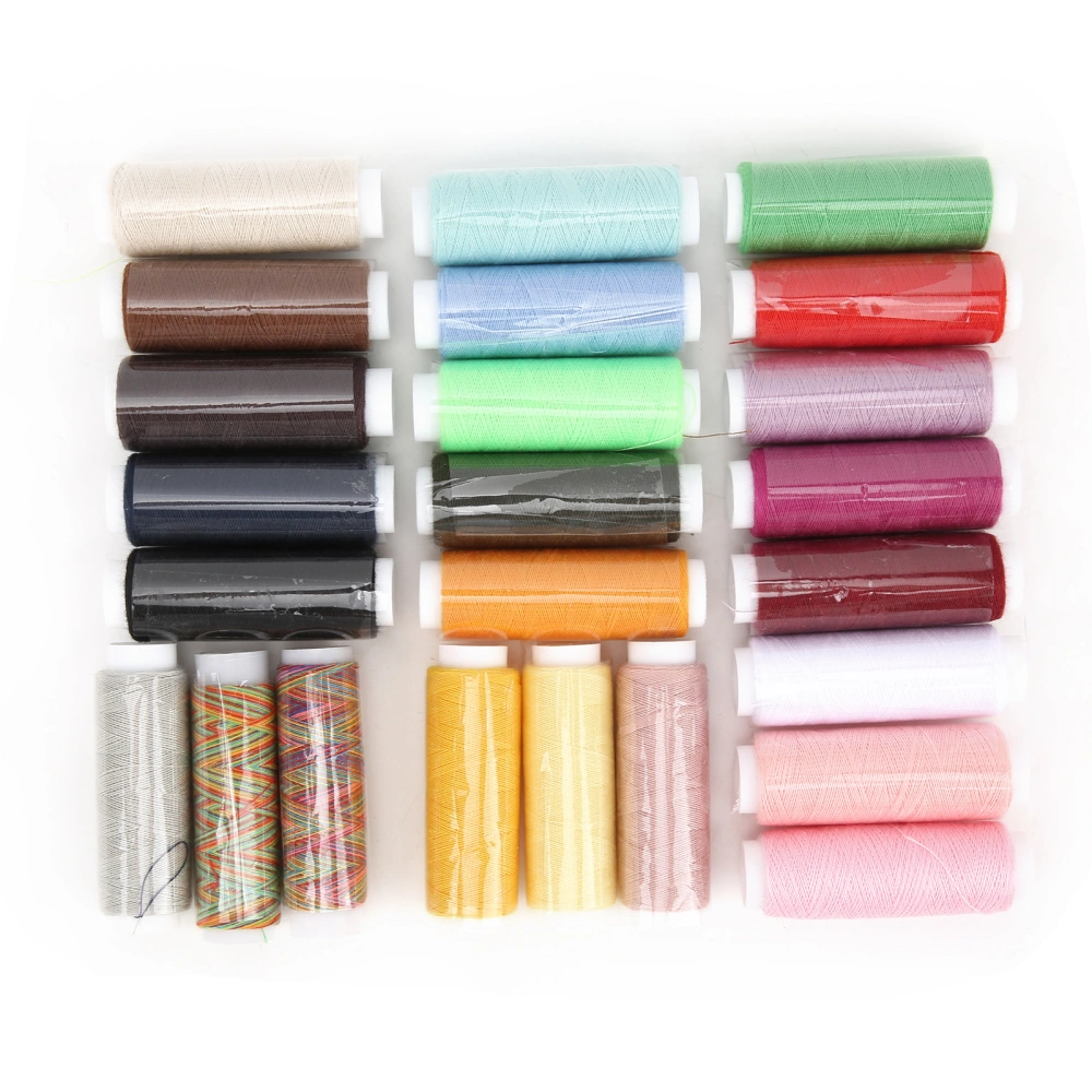 24Pcs Sewing Thread Polyester Embroidery Machine Threads Kit for Household Piecing Quilting