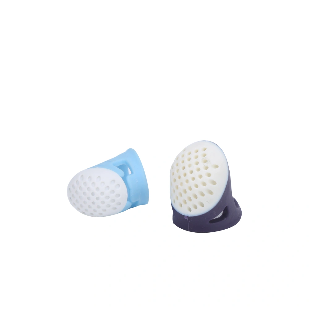 2Pcs Sewing Thimble Soft Reusable Durable Silicone Fingerstall for Sewing Retro Hand Working