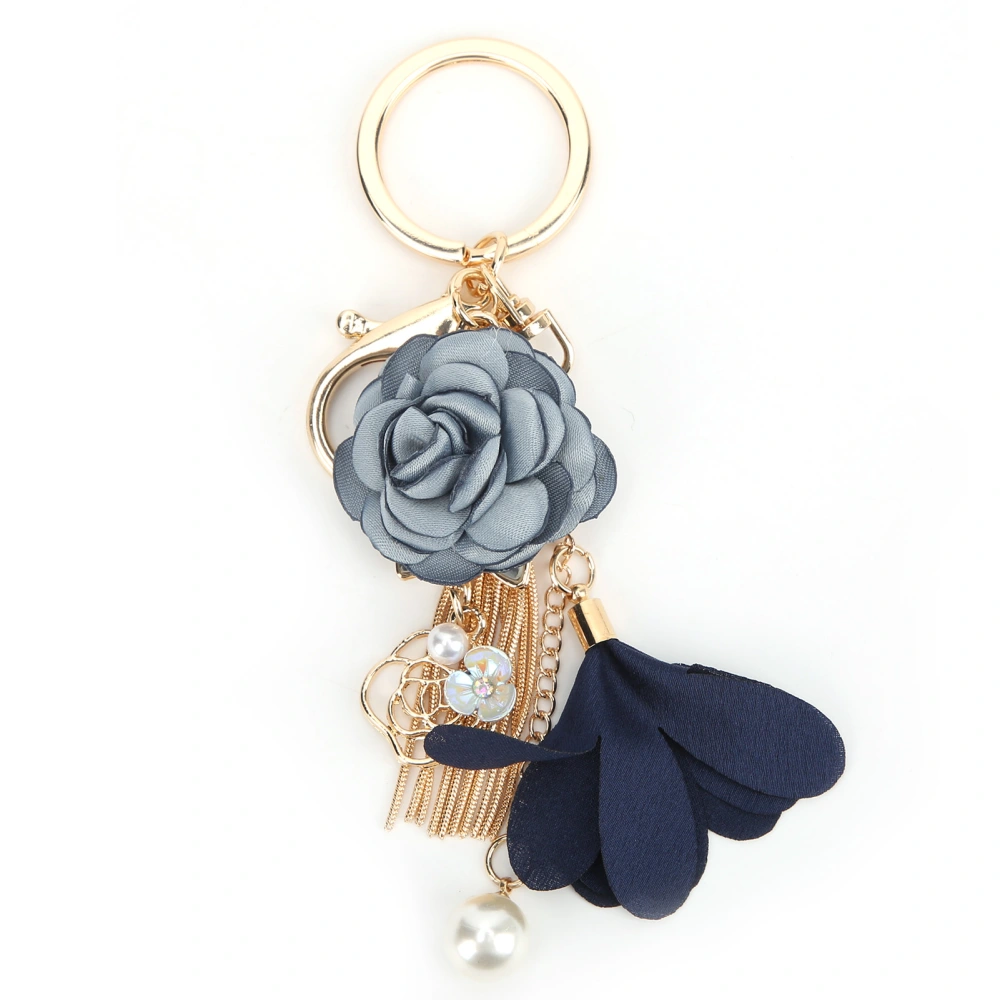 Keychain Zinc Alloy Flower Tassel Pearl Decoration Hook Key Pendant DIY Gift Supplies