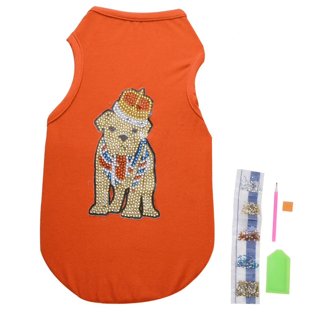 Diamond Painting TShirt DIY HandMade Pet Dog Clothes Art Craft Supplies Accessories(Orange L)