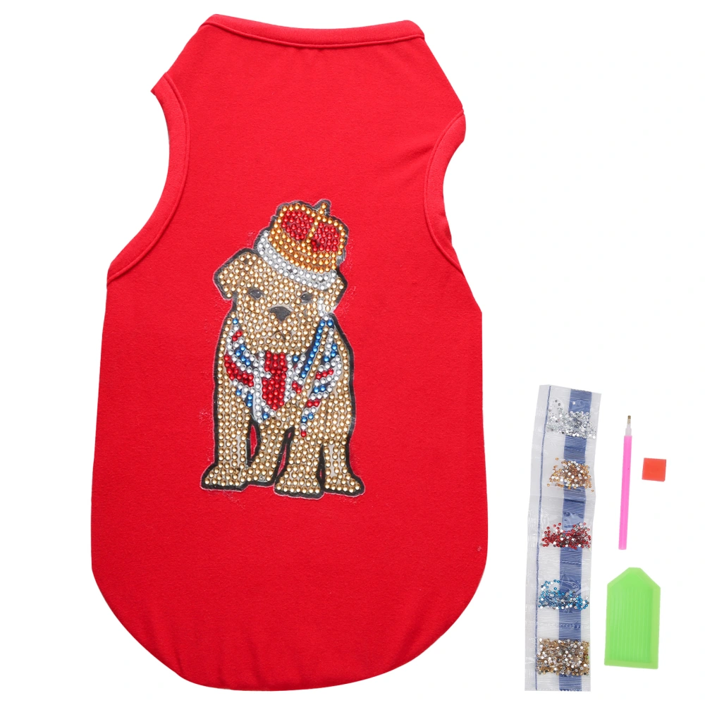 Diamond Painting TShirt DIY HandMade Pet Dog Clothes Art Craft Supplies Accessories(Red S)