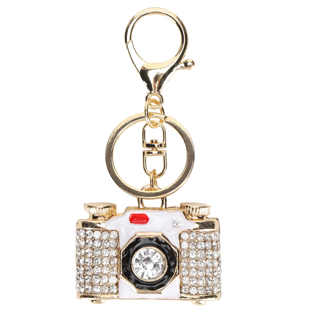 Key Ring CameraShaped with Rhinestone Decoration Keychain Craft Small Gift Pendant Bag Ornament