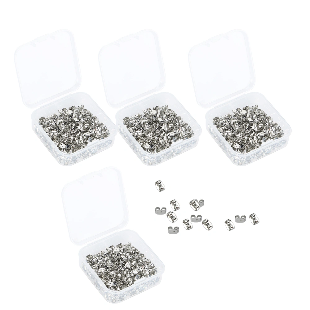 800Pcs Earing Backs Iron Secure Stoppers Locking Pads Replacement with Storage Box for Studs