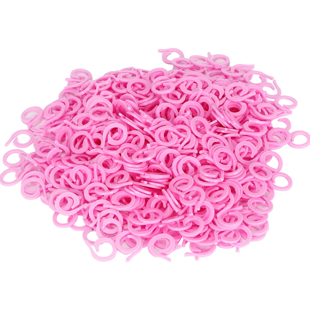 500Pcs Plastic Knit Marker Pink Counting Split Ring Crochet Locking Sewing Accessories S