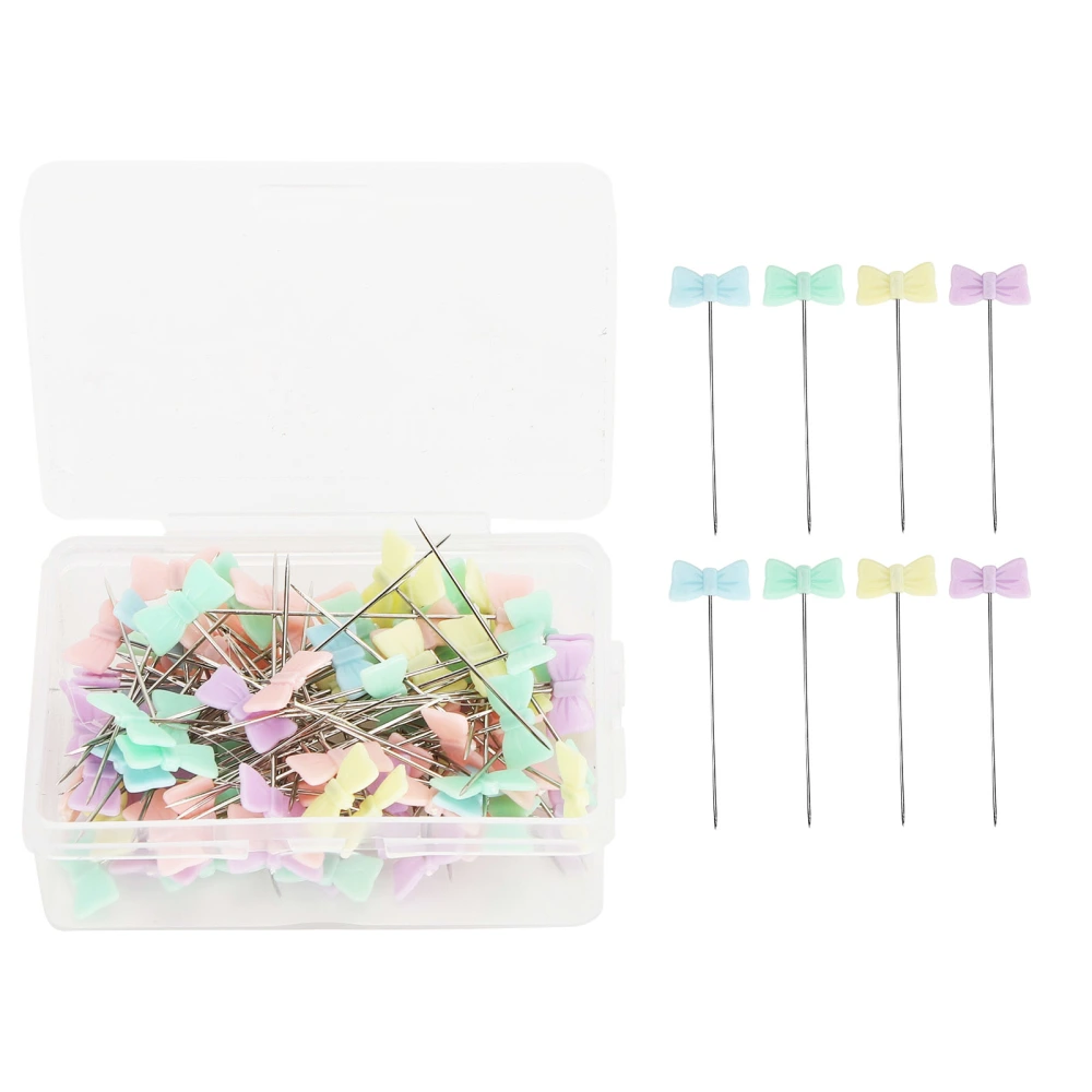 100pcs Button Butterfly Bow Tie Head Sewing Pins Flat Head Straight Quilting PinsBow Tie