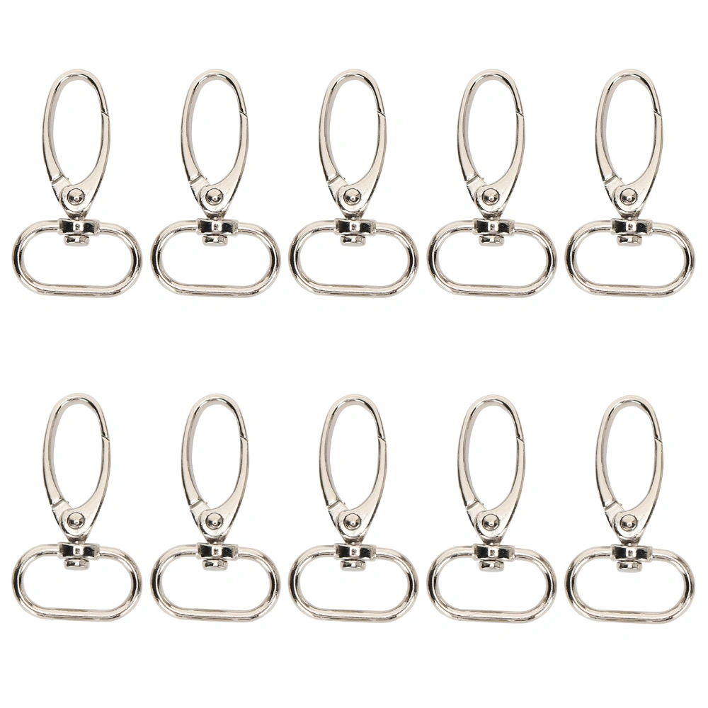 10Pcs Keychain Clip Hook Car Keys Dog Tag Luggage Buckle Zinc Alloy Silver DIY Gifts