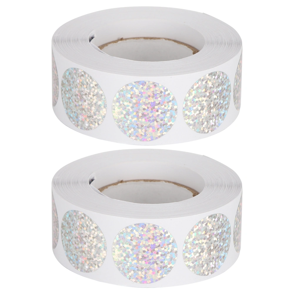 2Pcs Sticker Roll Round Sequins Printed Decorative Tape Washi Scrapbook Packaging Supply