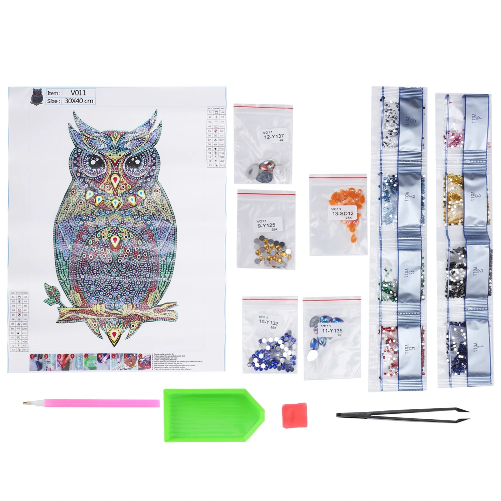 Crystal DIY Diamond Painting Kits Colorful Owl Pattern Home Wall Decor for Bedroom Office Adults Kid Gift