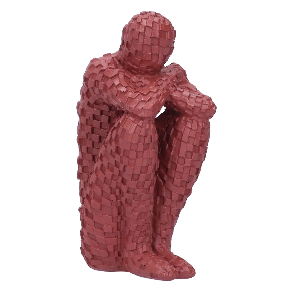 Resin Abstract Thinker Figurines Statue Office Home Decoration Accessories CraftsRed