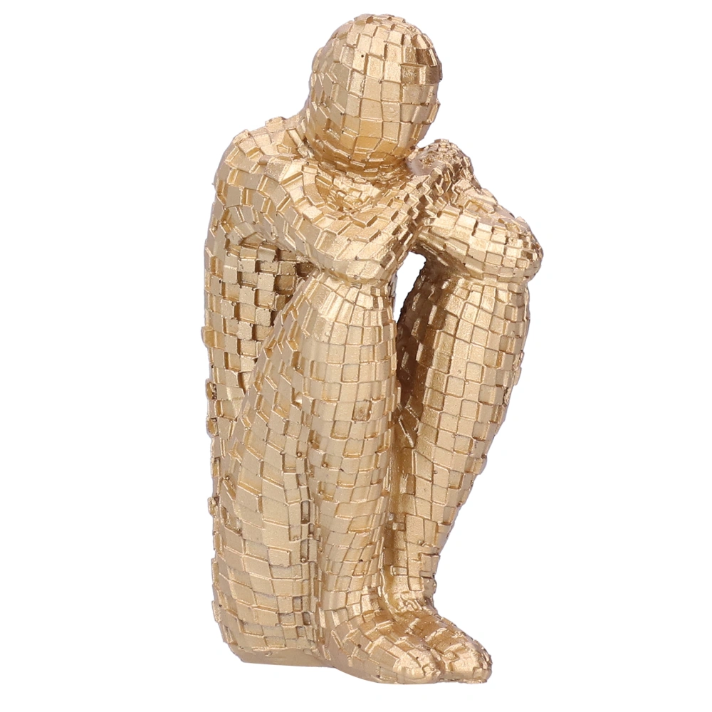 Resin Abstract Thinker Figurines Statue Office Home Decoration Accessories CraftsGold