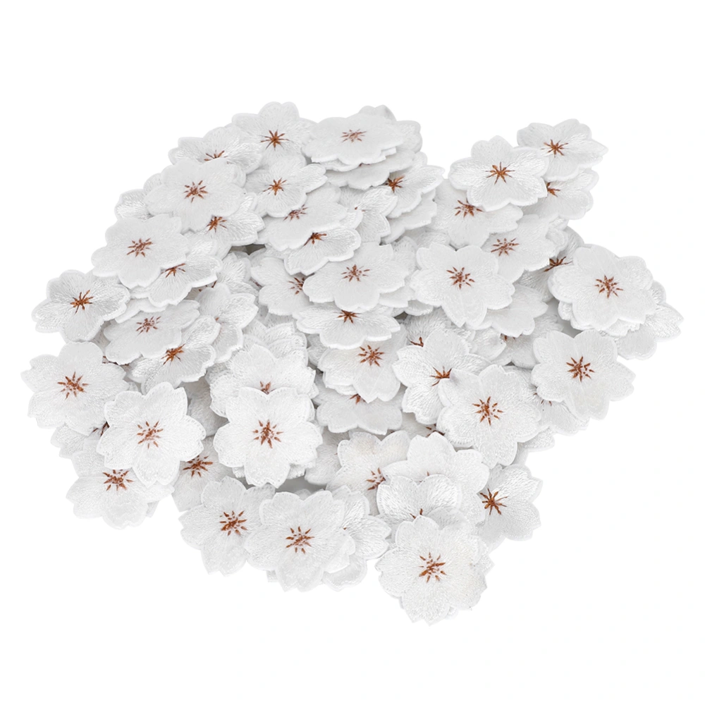 100Pcs Embroidery Cloth Stickers Plum Pattern Iron Patches DIY Backpack Clothing Accessories
