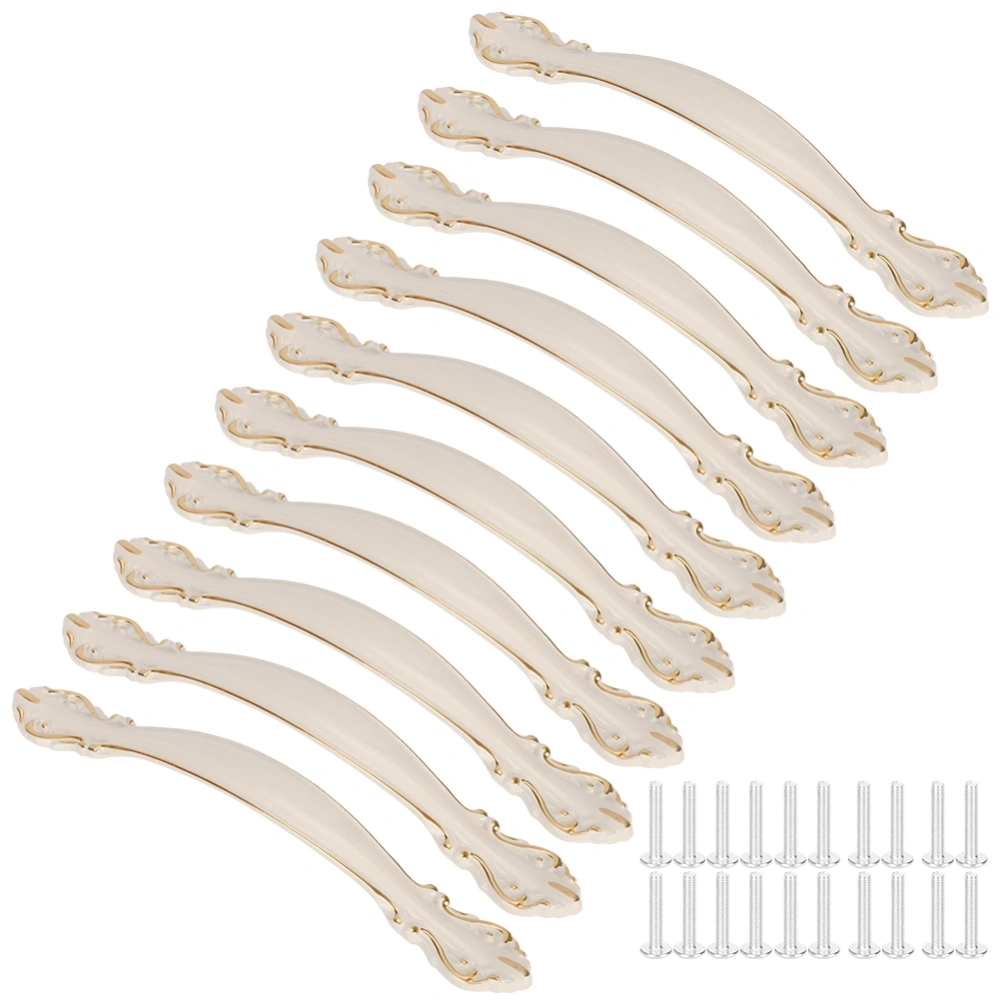 10 Sets Door Pull Handles Ivory White Simple Style Office Drawer Cabinet Universal 96MM