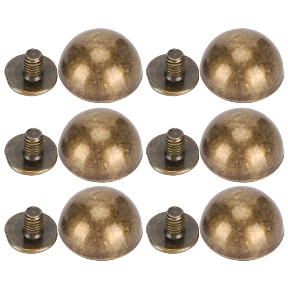 30 Sets Screw Mushroom Rivets BronzeColoured Dome Studs for Leather Decoration 12MM