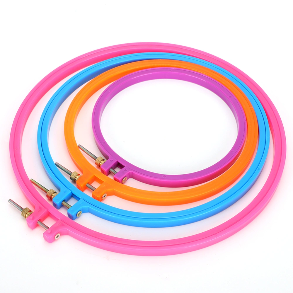4Pcs Embroidery Hoops Color Cross Stitch Frame Circle Embroidery Stretch Clip Sewing Tool