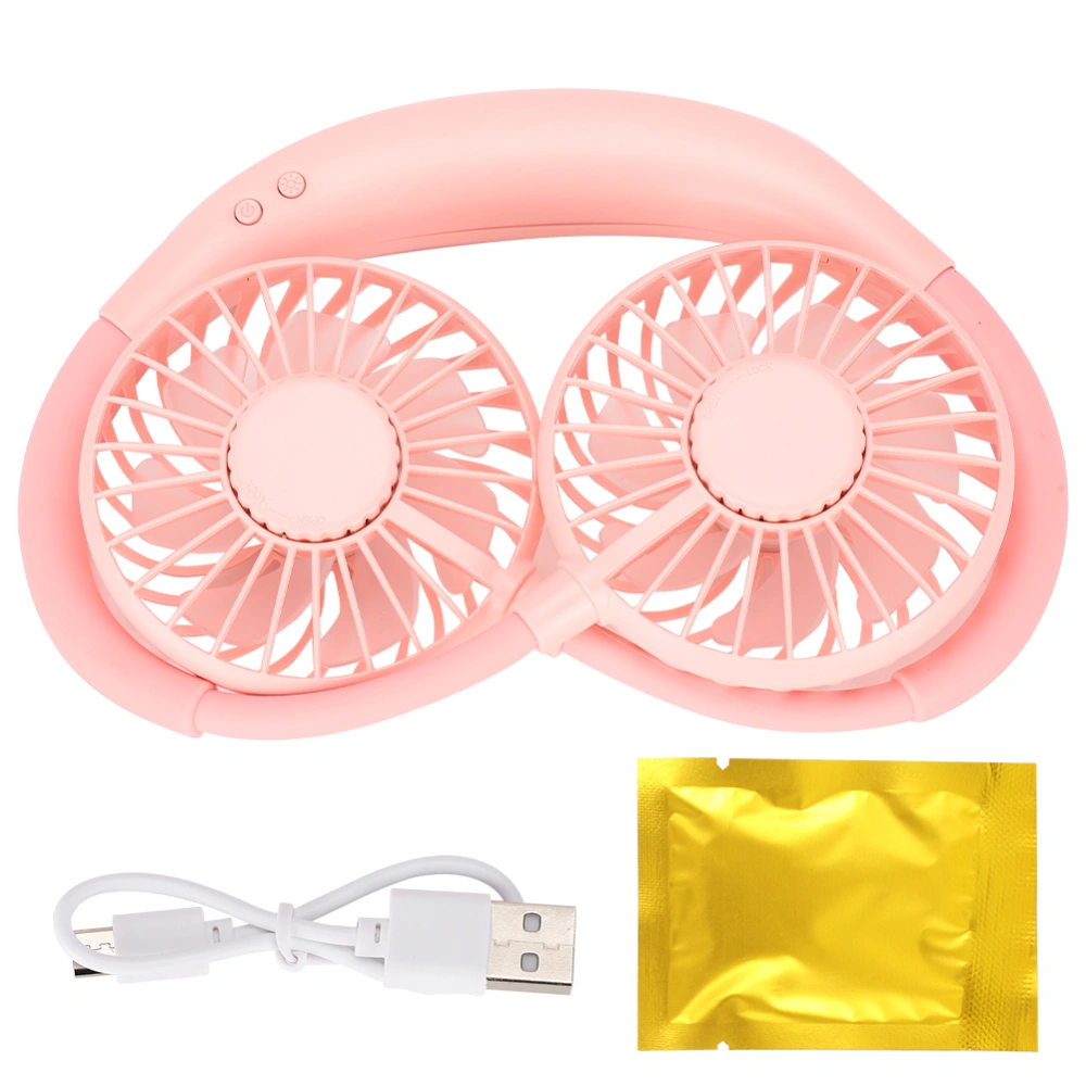 Neckband USB Fan Portable Sports Plastic Mini Hanging Neck 3-Speed LED Rechargeable