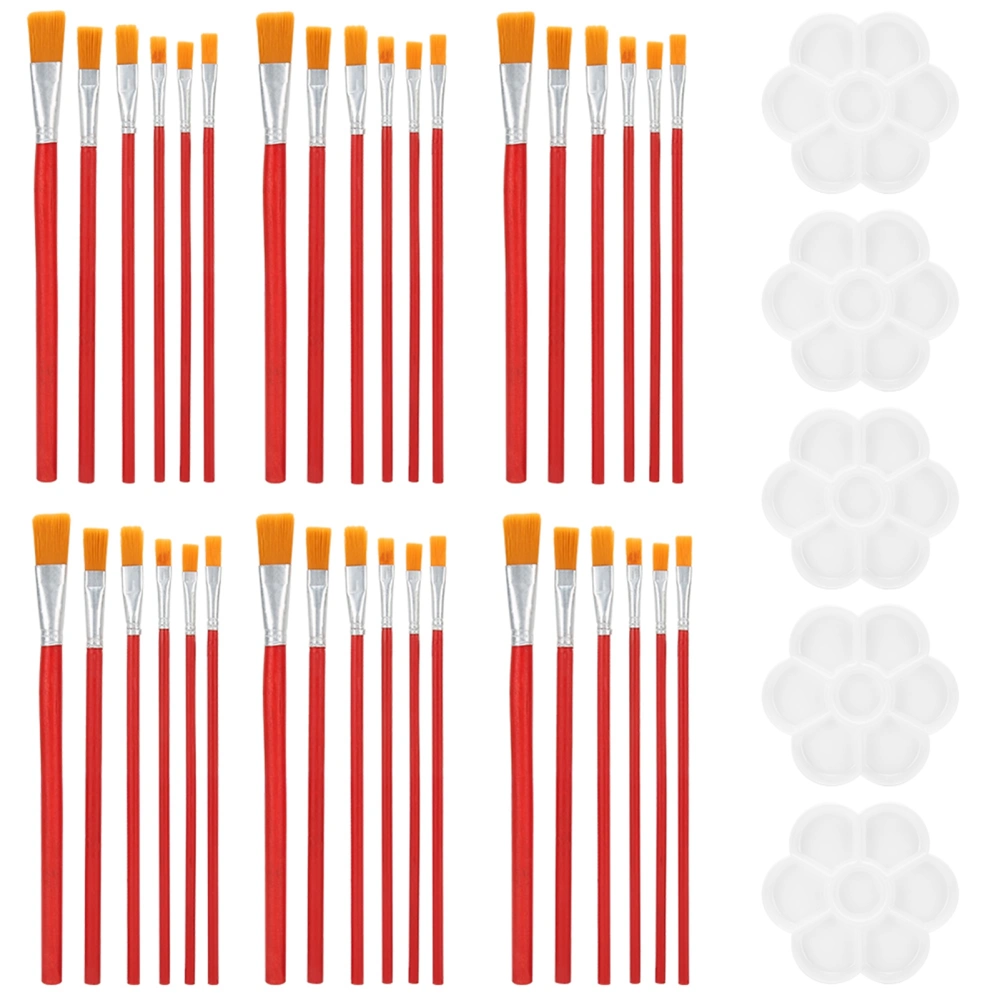 30pcs Paint Brushes Watercolor Painting Artist Paintbrushes Plastic Nylon Hair Brushes