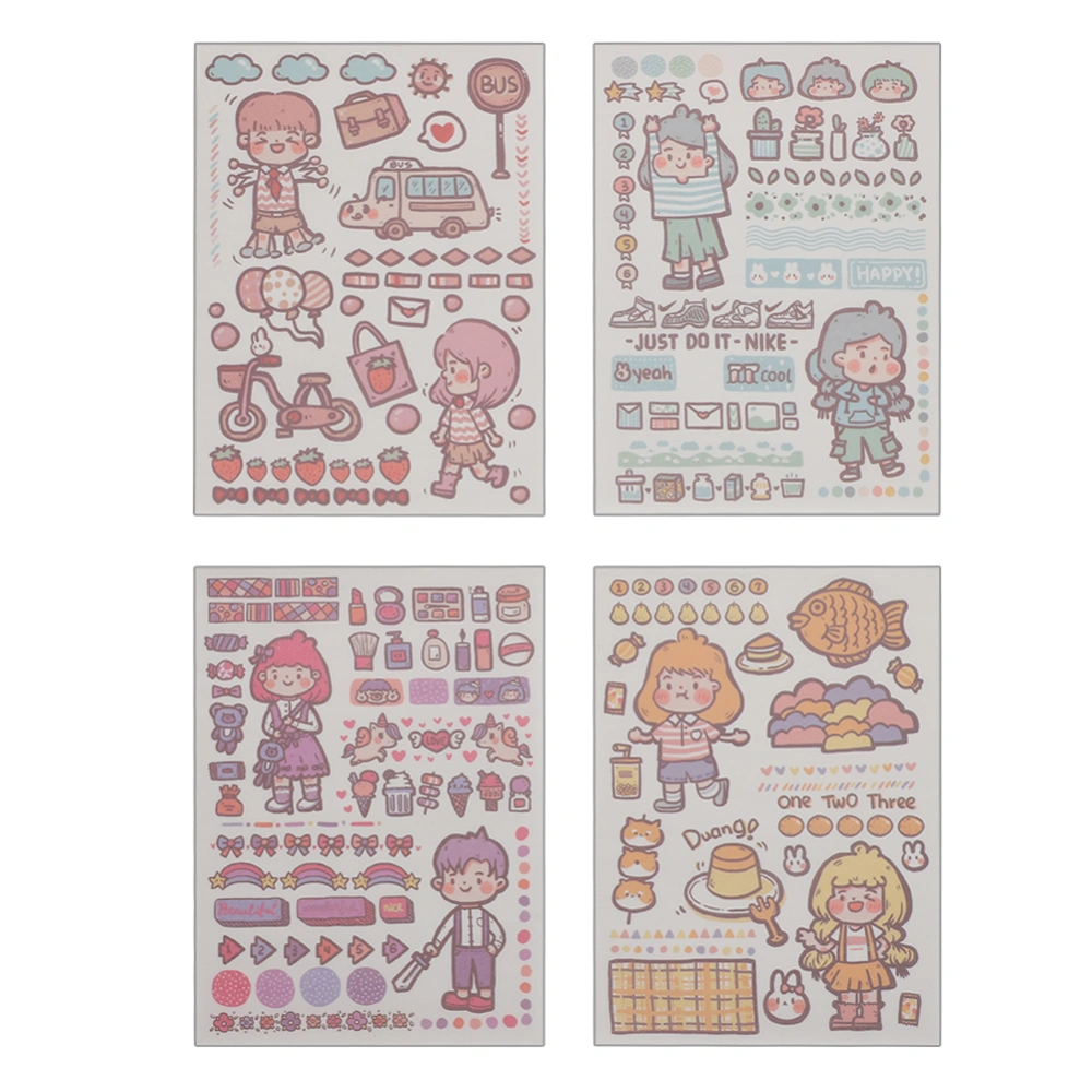 10 Packs Cute Japanses Paper Scrapbook Sticker Cartoon Diary Adhesive Stationery Planner Book Decoration