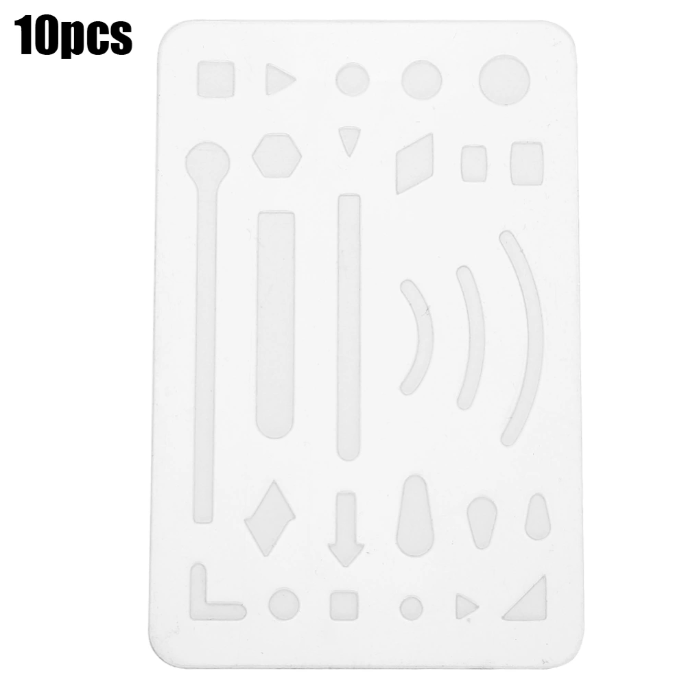 10Pcs 27 Holes Erasing Shield Multipurpose Engineering Drawing Template Pattern RulerTransparent