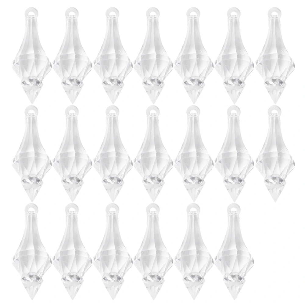 20Pcs Acrylic Pointed Bead Pendant Crystal DIY Holiday Home Decoration Accessories