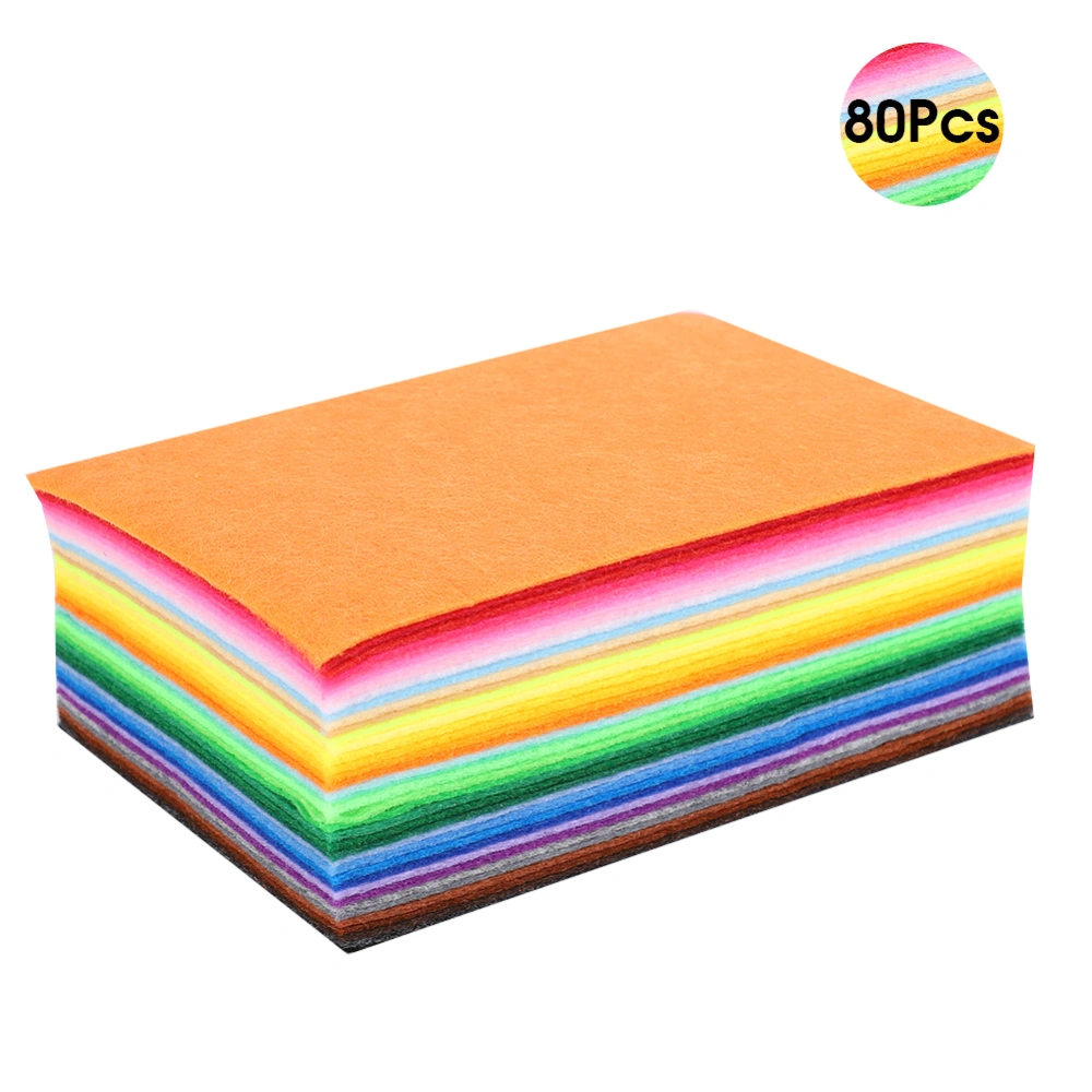 10x15cm 80Pcs Felt Cloth Fabric DIY Craft Decorative Material for Home Sewing School Project