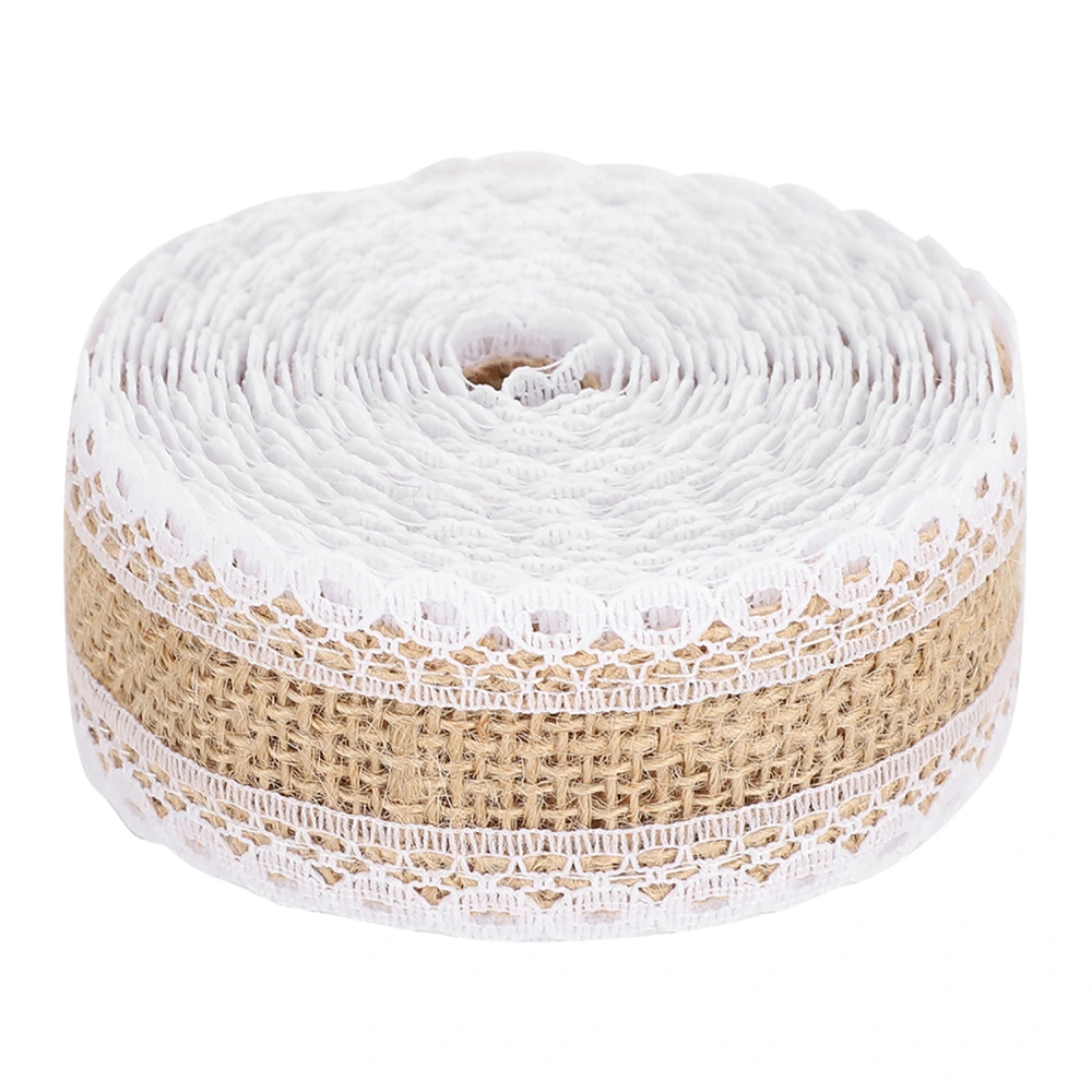 Lace Linen Roll 5 Yard Gift Box Ribbon Clothes Sewing Decoration Belt DIY Hand Made Craft(4 )