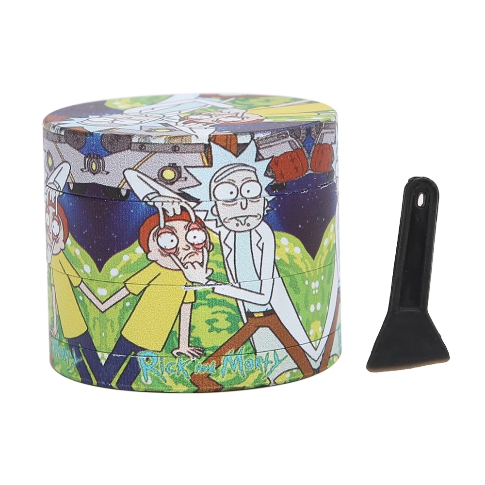 Smoke Grinder Cartoon Print Pattern Personalized 4-Layer Zinc Alloy Lapping Tool5