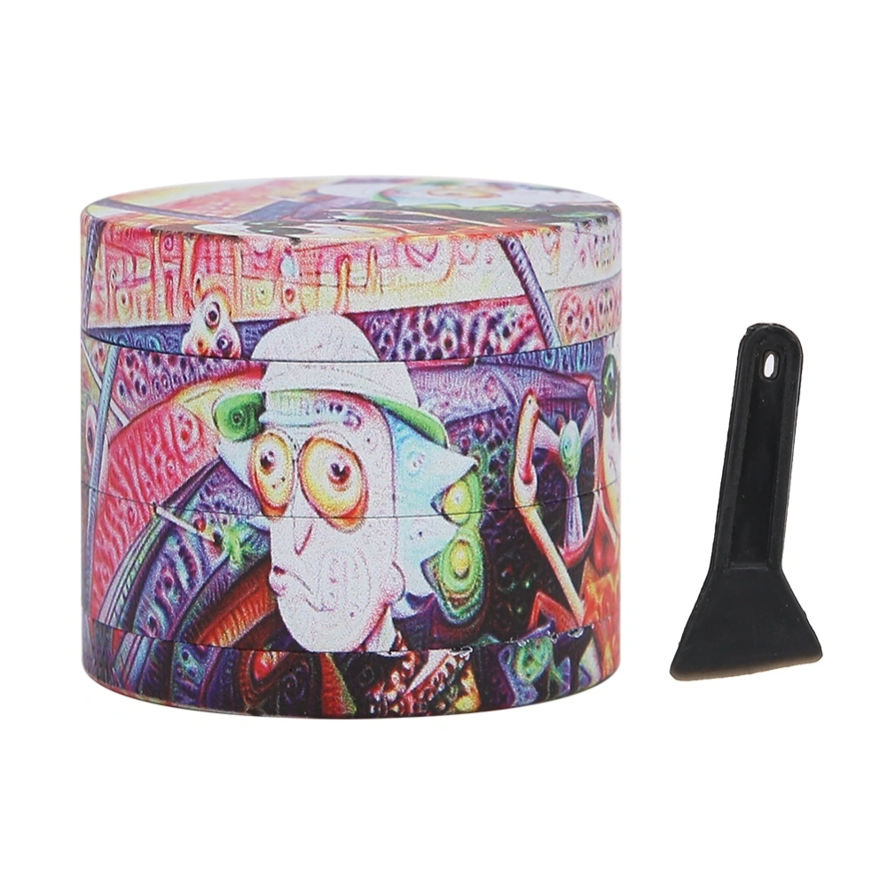 Smoke Grinder Cartoon Print Pattern Personalized 4-Layer Zinc Alloy Lapping Tool1