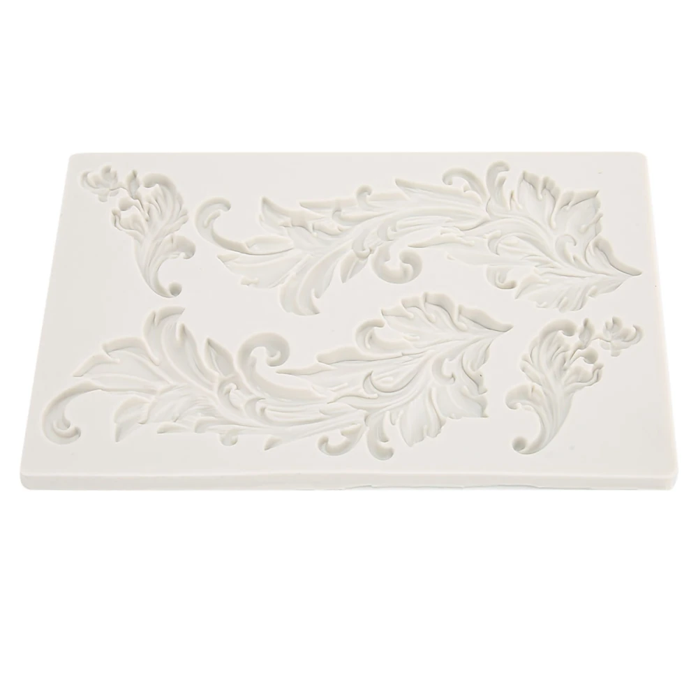 European Vintage Silicone Embossed Flower Mold Cake Fondant Chocolate Craft Mould Baking Tool Gray