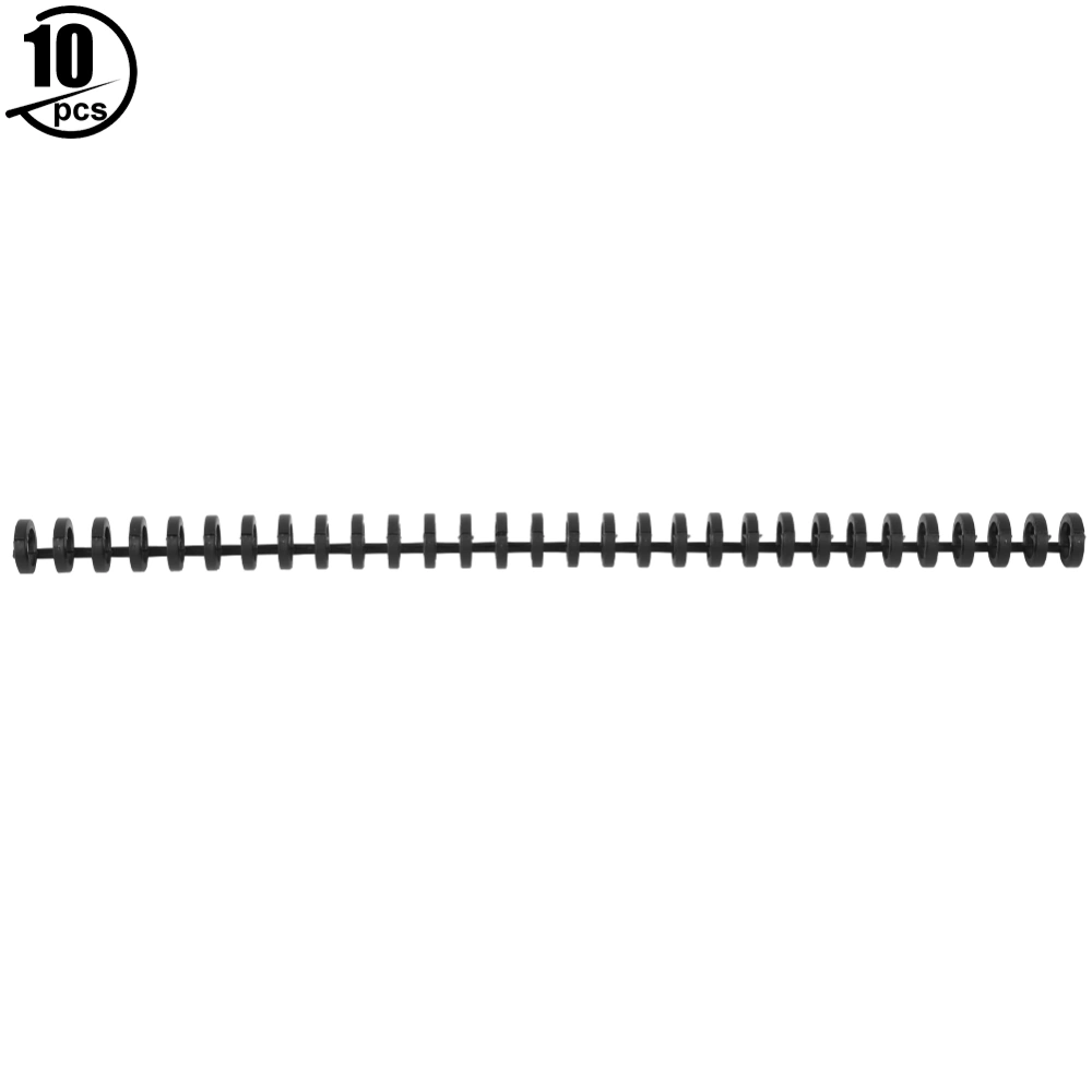 10PCs 30-Hole Binding Strip Office Supplies Environmental Craft Accessory Paper Binding Tool10mm Black 10 PCs