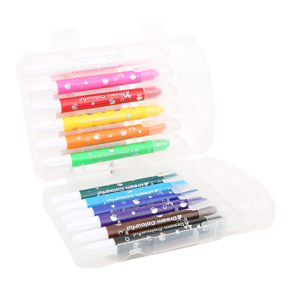 Rotating Crayon ABS Water-Soluble Children Oil Painting Stick Tool Students Art Supplies12 Colors