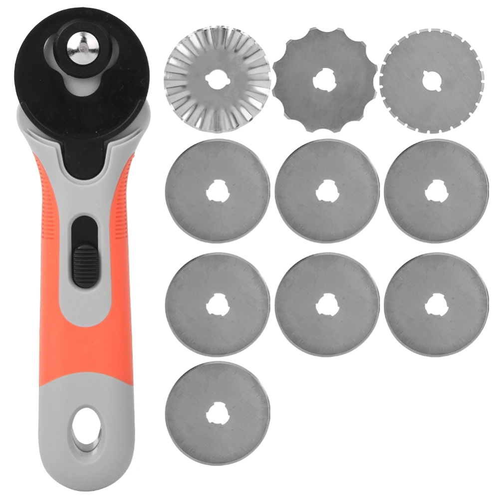 Rotation Cutter Clothing Fabric Cutter DIY Craft Cutting Tool with 10pcs Blades 45mm45x8x0.3mm