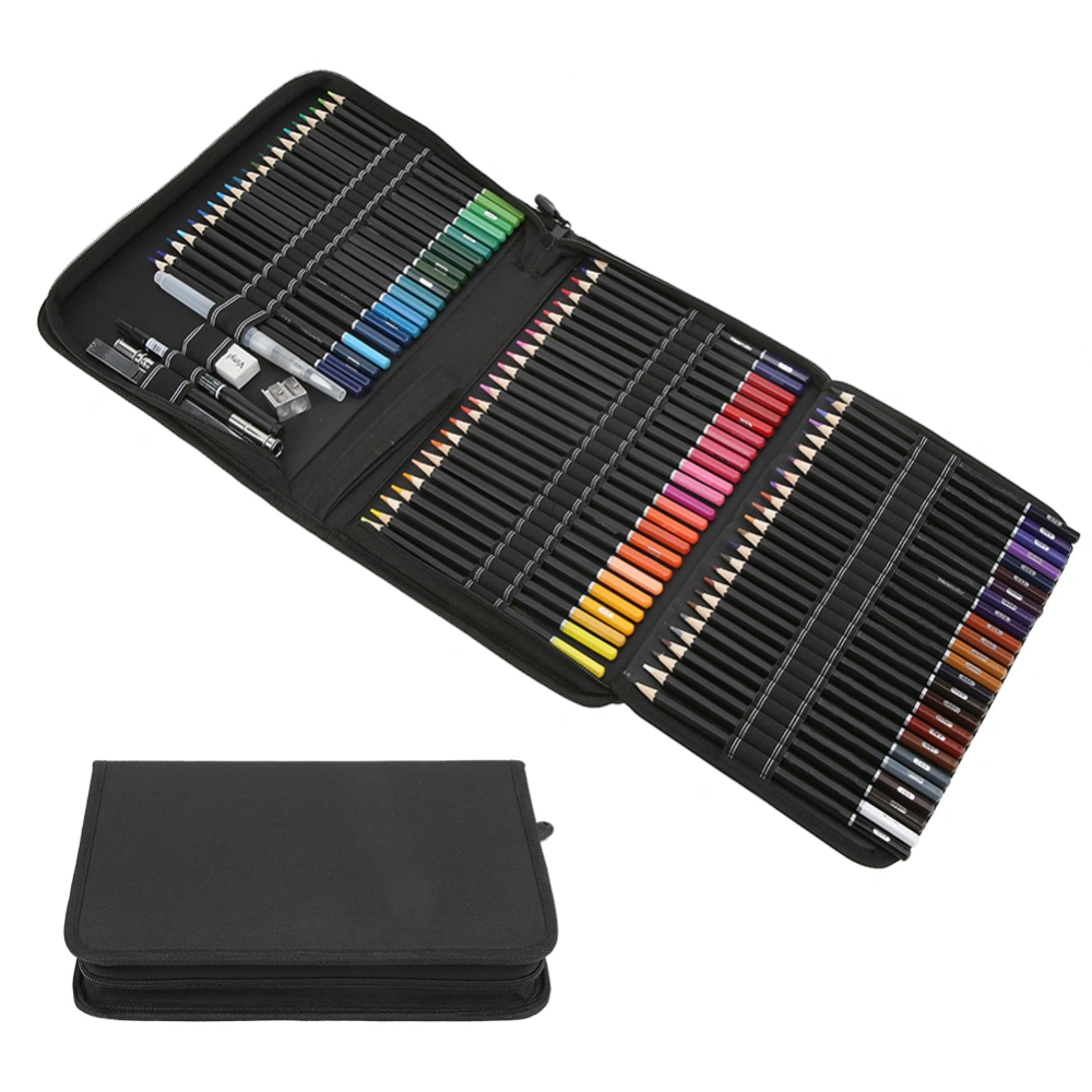 78Pcs Water Soluble Colored Pencil Set Multicolor Painting Tool Art Supplies with Zipper Bag(72 Colors 78Pcs )