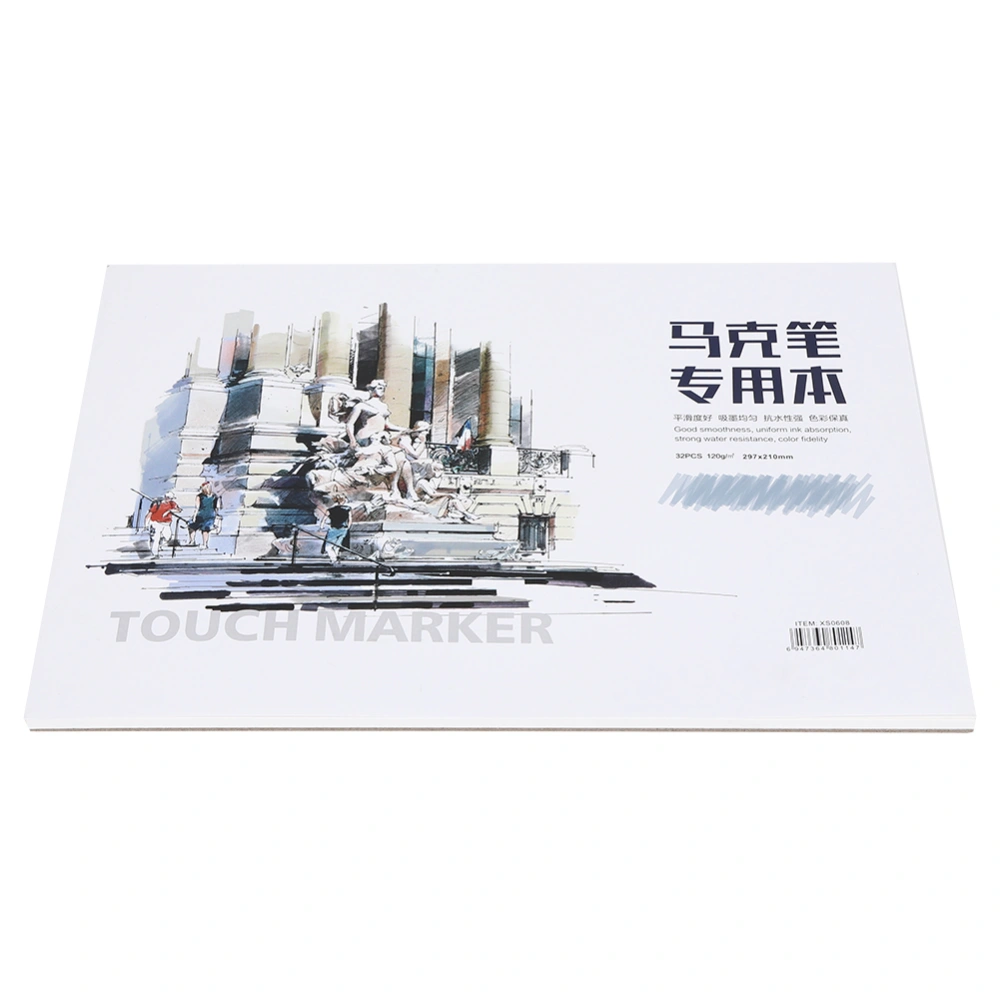A4 Marker Book Sketchbook 32 Pages Hand Painted Drawing Coloring Book Art Supplies
