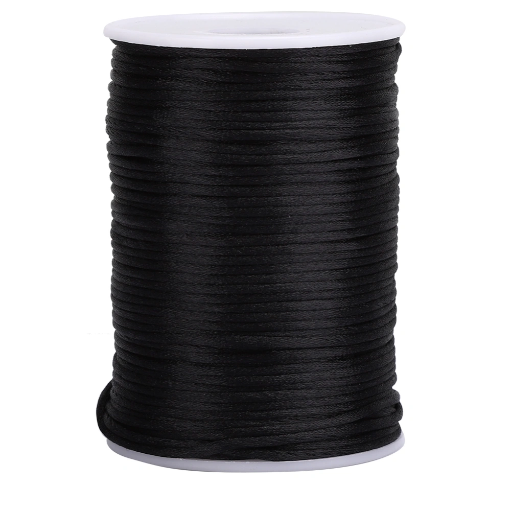 Durable Nylon Satin Cord Chinese Knotting Decoration Wire for Jewelry Making Sewing KnittingBlack