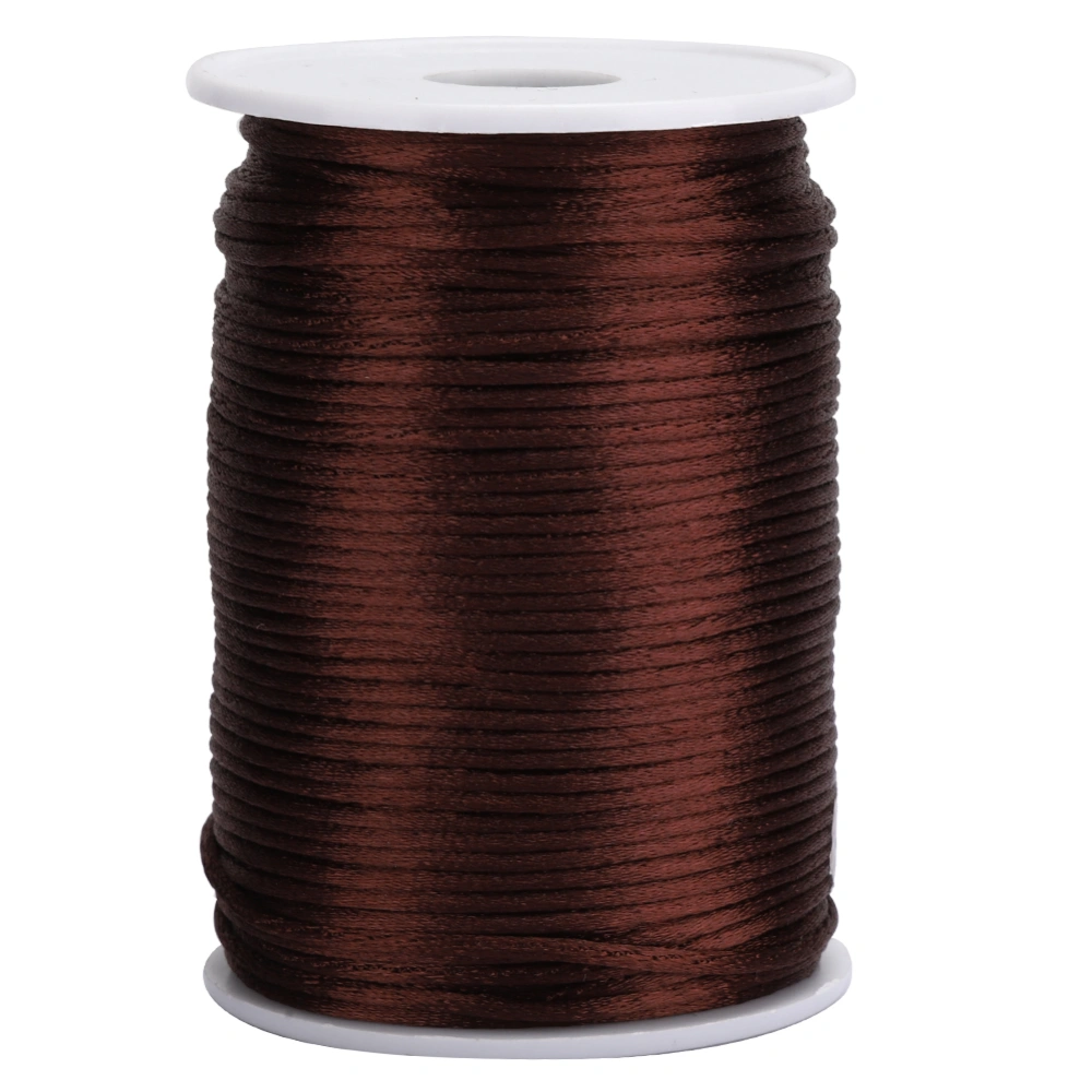 Durable Nylon Satin Cord Chinese Knotting Decoration Wire for Jewelry Making Sewing KnittingDark Coffee