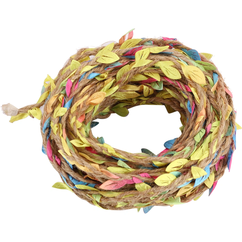 10m Artificial Leaf Rope Vine Garland Weaving Hemp DIY Home Craft Wedding Party DecorColorful