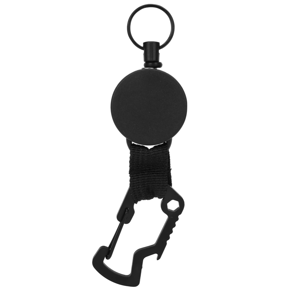 Multifunctional Retractable Key Ring Anti Theft Stainless Steel Key Chain Bottle Opener Hex Wrench