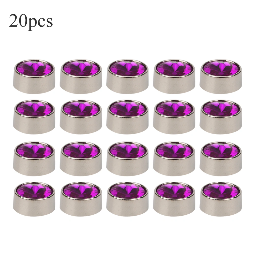 20Pcs Rivet Studs Round Alloy DIY Shoes Clothes Bags Decoration with 20Pcs Washers 12mmPurple