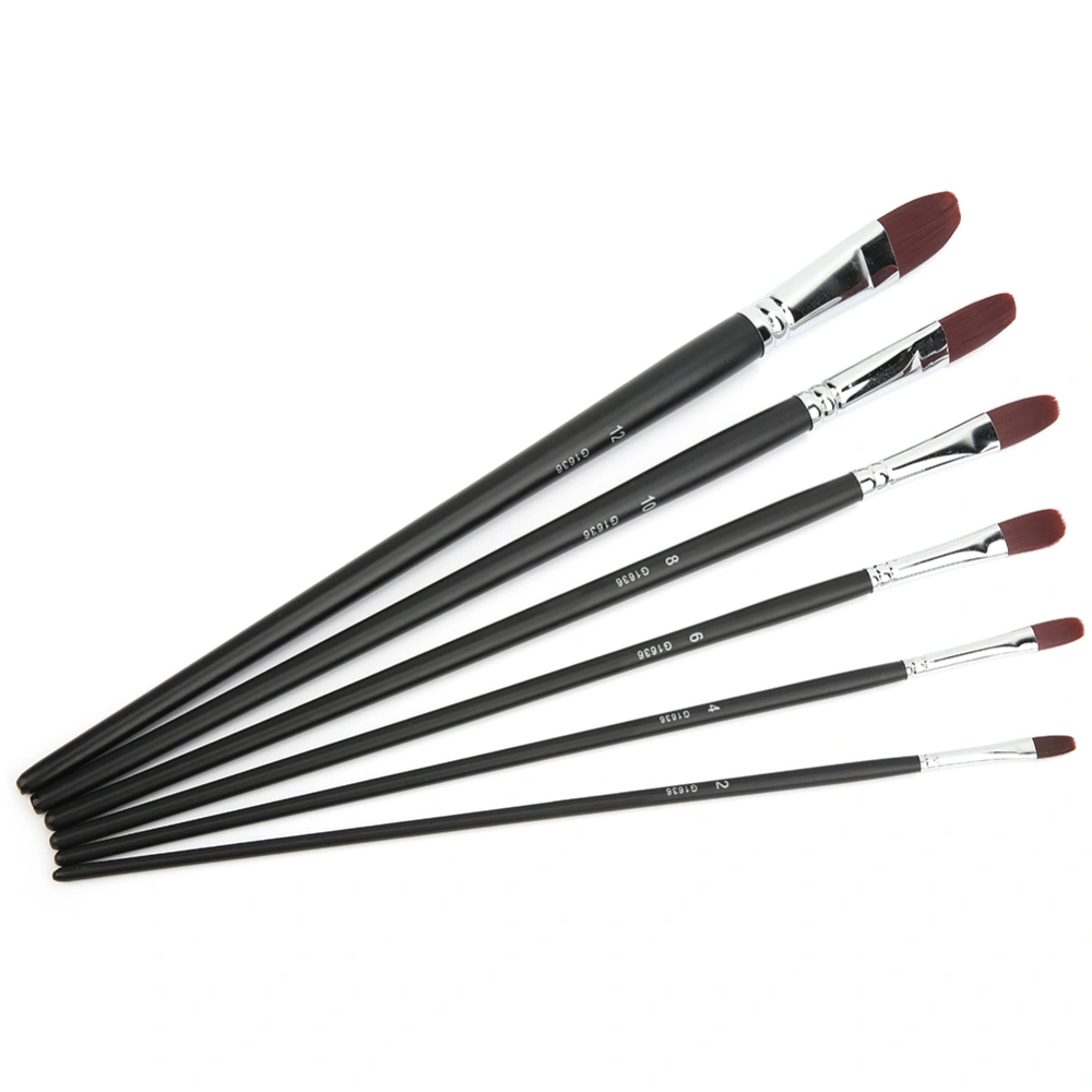 6pcs Nylon Hair Painting Brush Pen for Watercolor Acrylic Gouache Oil PaintingStyle B