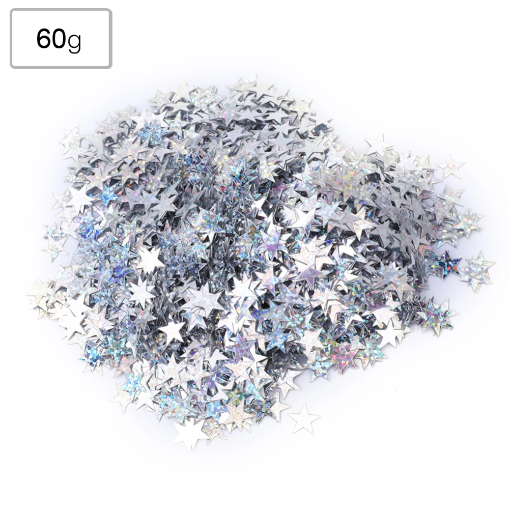 4000pcs 10mm PVC Star Table Confetti Sprinkles for Christmas Wedding Birthday Party DecorationSilver