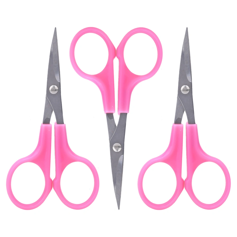 3Pcs 4.5in Embroidery Scissors Elbow Stainless Steel ABS Plastic Handle Hand Made Craft Tool